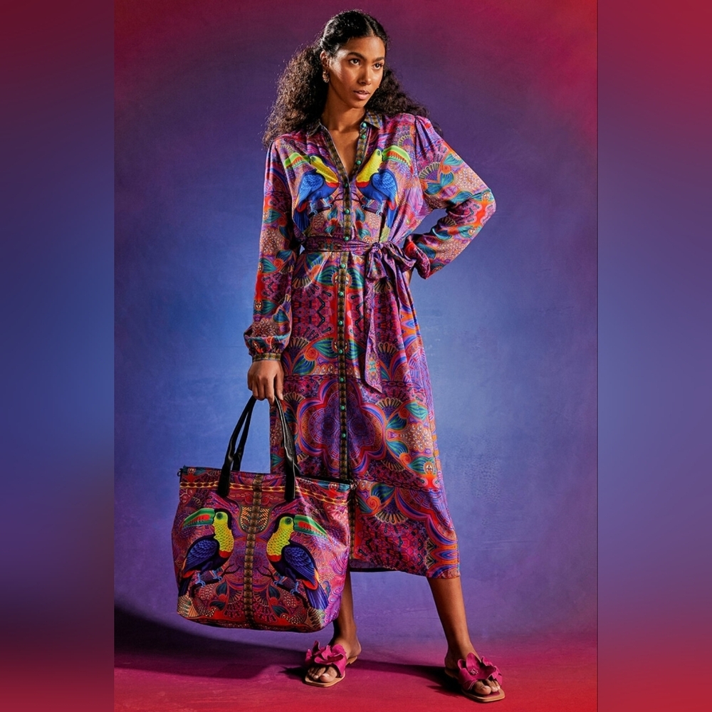 Medicine X Jane Tattersfield Toucan Shirt Dress, BNWT, Size S